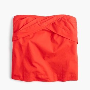 J.Crew Red Strapless Cross-Front Top
